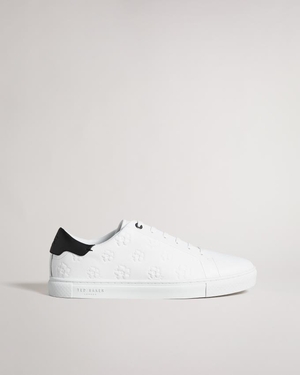 Basket Ted Baker Embossed Flower Cupsole Blanche Homme | IQO-70111231